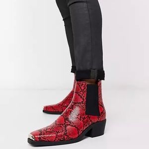 Asos Design Stacked Heel Western Chelsea Boot - image 1